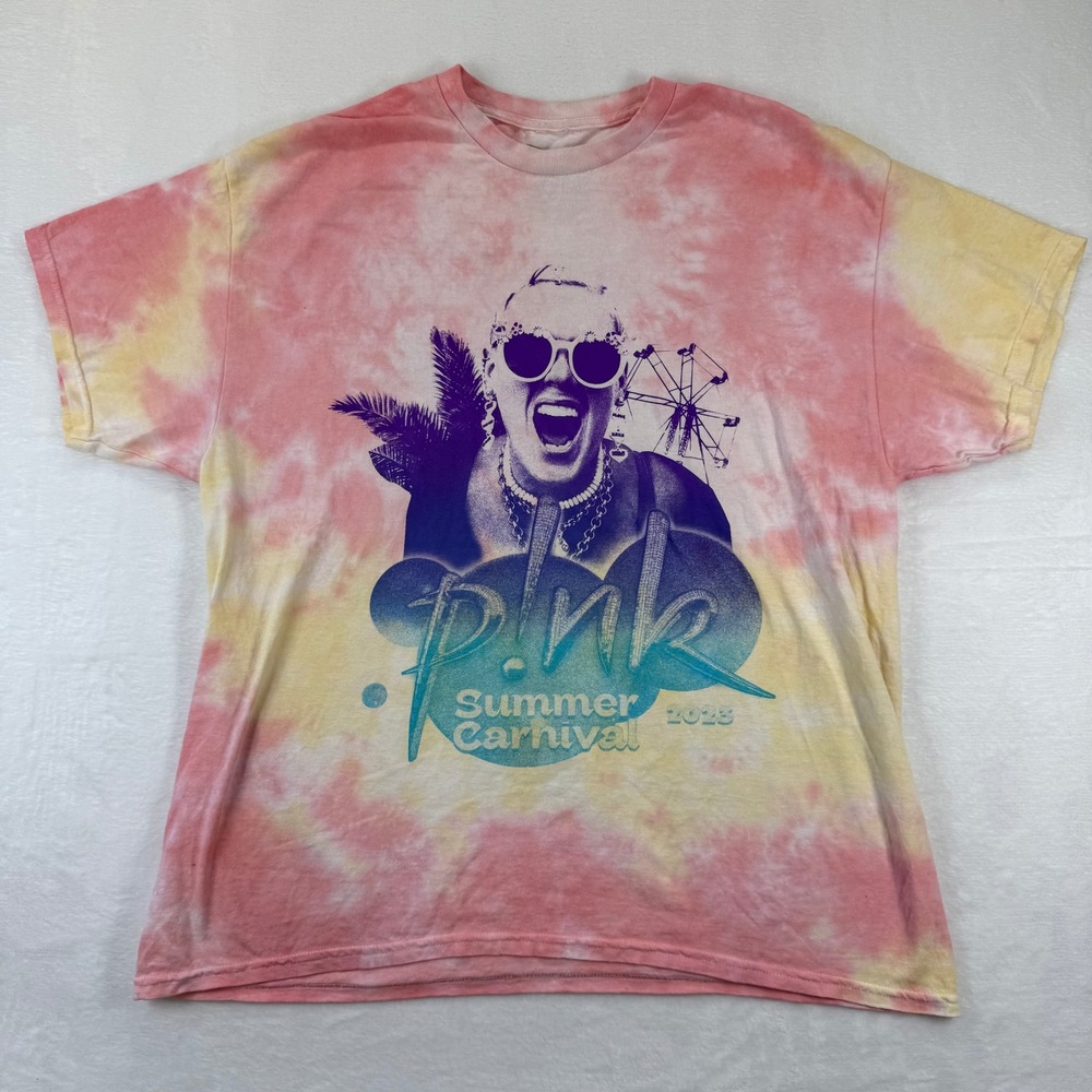 Pink Summer Carnival Tour T Shirt XL Tie Dye Graphic Concert Tee 2023‎